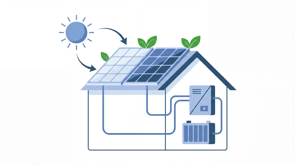 Vue arrière de père tenant sa petite fille en bras et regardant leur maison avec des panneaux solaires installés