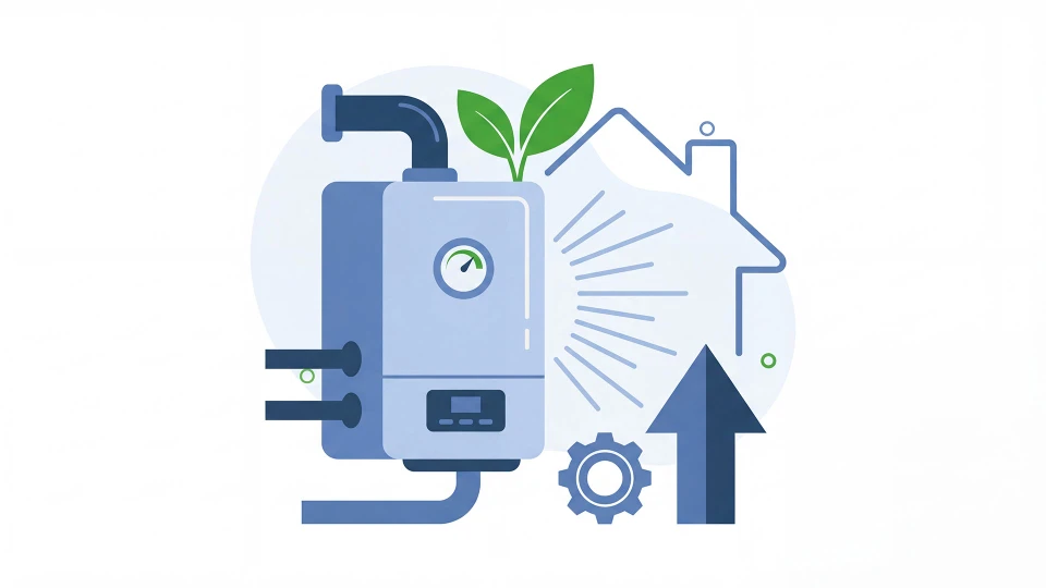 Intérieur résidentiel avec radiateur blanc mural